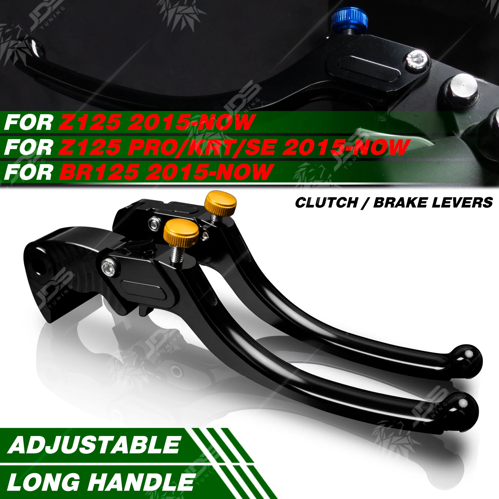 

JDSTUNING Для Kawasaki Z125/PRO/KRT/SE/BR125 2015-НОВЕЙШИЕ МОДЕЛИ: Комплект бесступенчатых рычагов сцепления и тормоза с удлиненной ручкой, аксессуары и запчасти