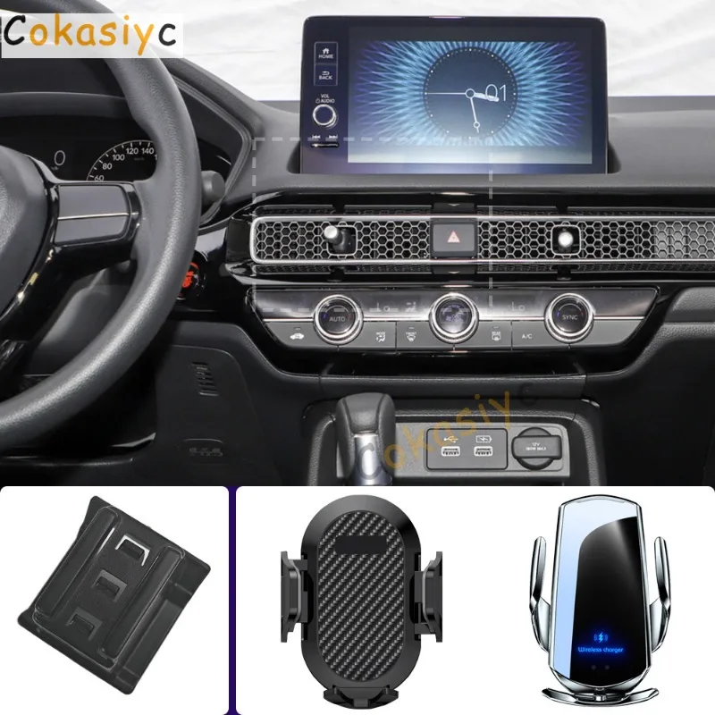 

Car Phone Holder For Honda Civic 11th MK11 2022 2023 Mobile Phone Mounts Car Wireless Charging Special Fixed Base Accessories