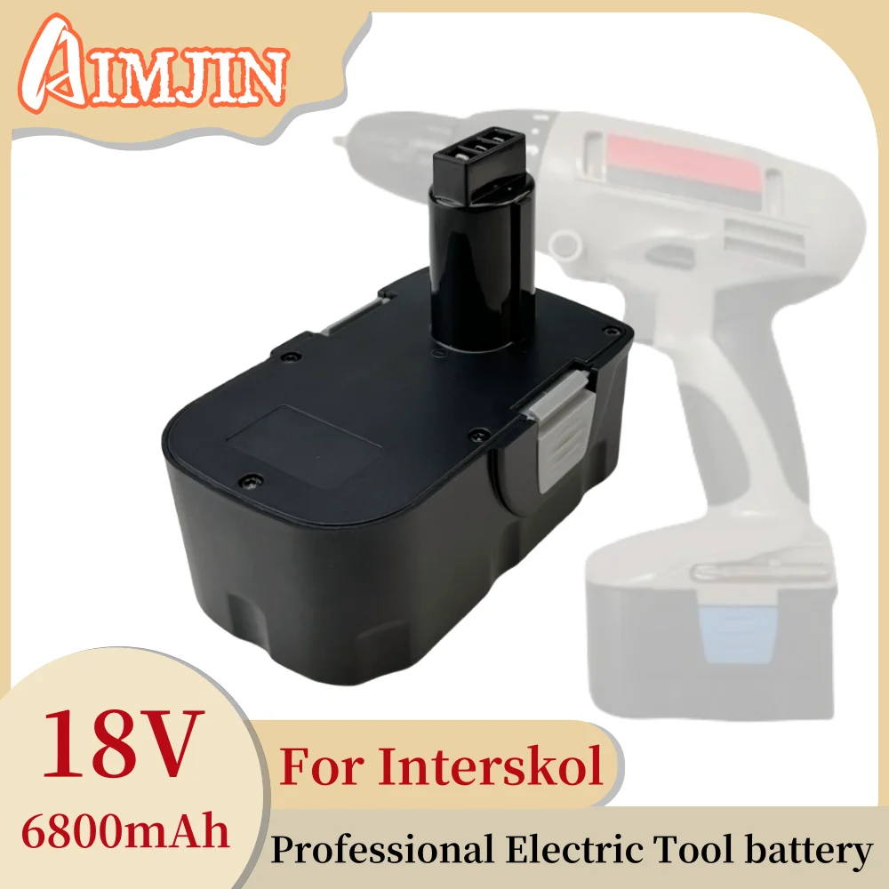 100% New 18V 6.8Ah NI-CD Rechargeable Battery For Interskol 18V 6800mAh screwdriver electric tool rechargeable battery H18