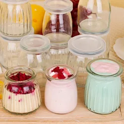 Yogurt Pudding Glass Jar Mini Mousse Drinking Bottle with Lid High Temperature Resistant Homemade Juicing Milk Storage Container