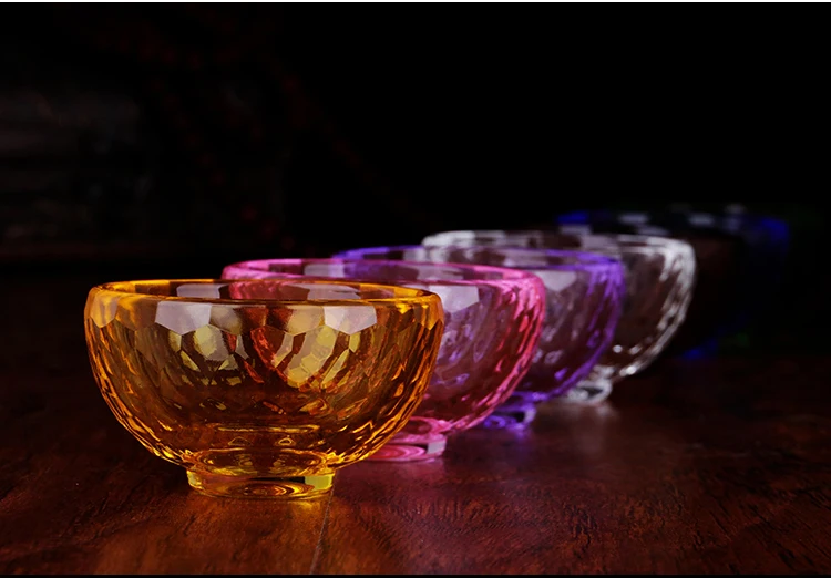Wholesale GOOD  Buddhist articles -Buddhism Worship Buddha -7 Colored Glaze crystal Holy water cup Water supply cup