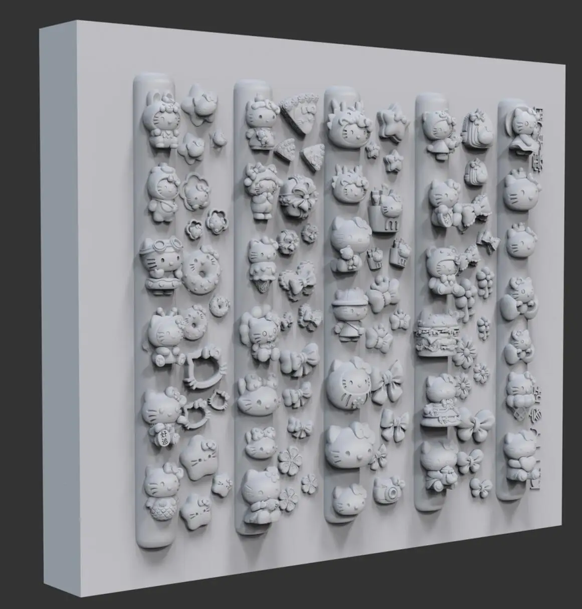 1개 3D 헬로키티 네일 아트 실리콘 몰드 스티커 귀여운 키티 고양이 리본 꽃 별 케이크 네일 장식 템플릿 네일 도구