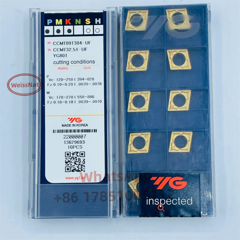 Imagem -04 - Inserções Ccmt do Carboneto Yg1 Ccmt060204 Ccmt060208 Ccmt09t304 Ccmt09t308 Ccmt120408-ug uf Yg801 Yg3020