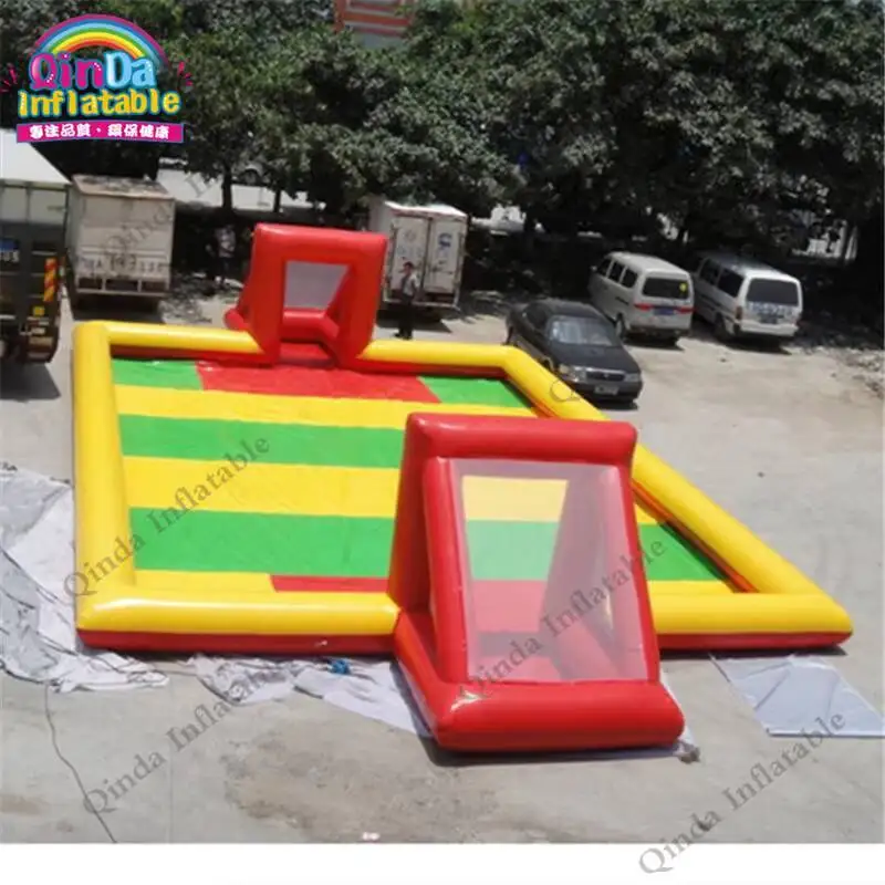 Funny Soccer Games Inflatable Soccer Court Portable Inflatable Bouncy Football Field For Rental Indoor Soccer Course Training