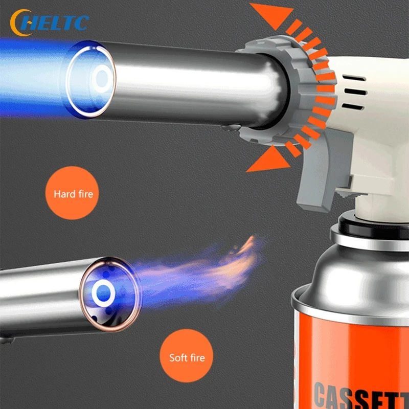 Portable Metal Flame Gun Butane Burner High Temperature Welding Gas Torch Lighter Camping BBQ Heating Ignition Butane Gas Burner