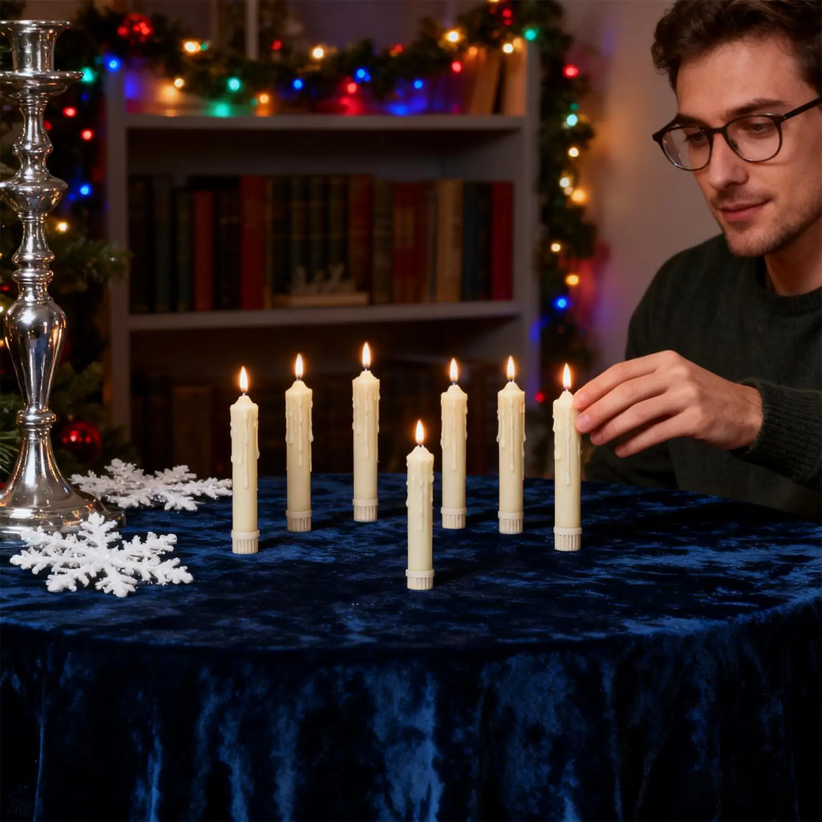 Battery Operated Candles Flickering Candlelight Electronic 6-Piece Flameless Fake Candles For Halloween Wedding Christmas Home