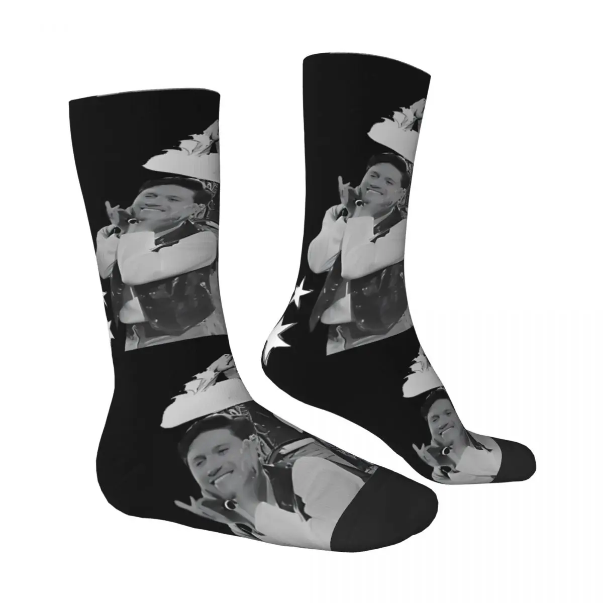 Funny Happy Men's compression Socks Beautiful Vintage Harajuku Niall Horan Hip Hop Novelty Seamless Crew Crazy Sock Gift Printed