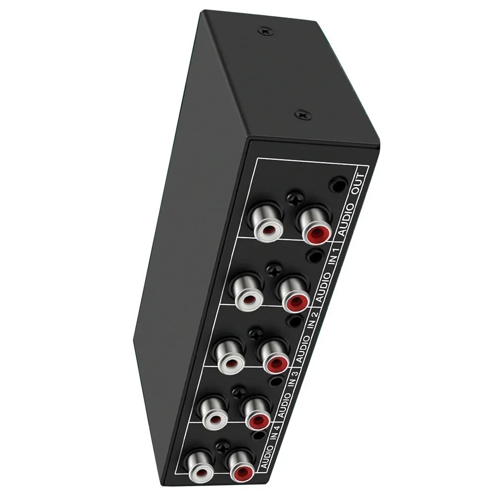 مقسم صوت 1 في 4 خارج RCA L/R Aux مقسم صوت ستيريو 1X4 موزع صوت للكمبيوتر ومكبر صوت DVD