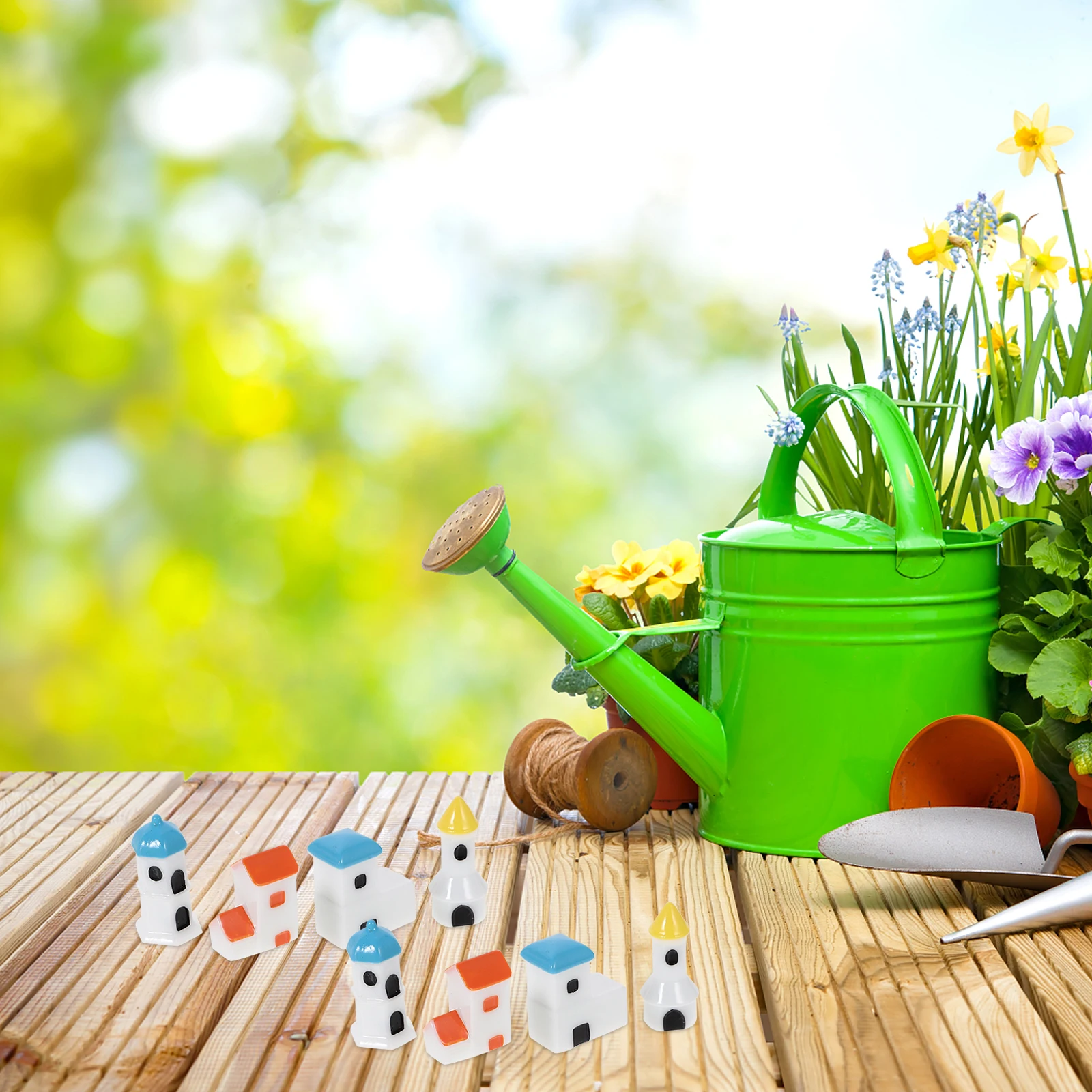 12개 가정용 마이크로 조경 작은 장식 해변 수지 작은 장식품