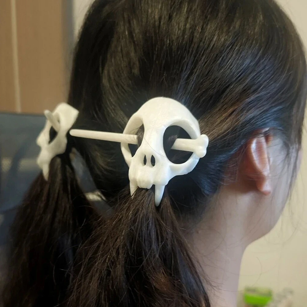 Halloween Ghost Skull Hair Sticks Cat Head Skeleton Hairpin Girl Gothic Headwear Luminous Hair Accessories Props