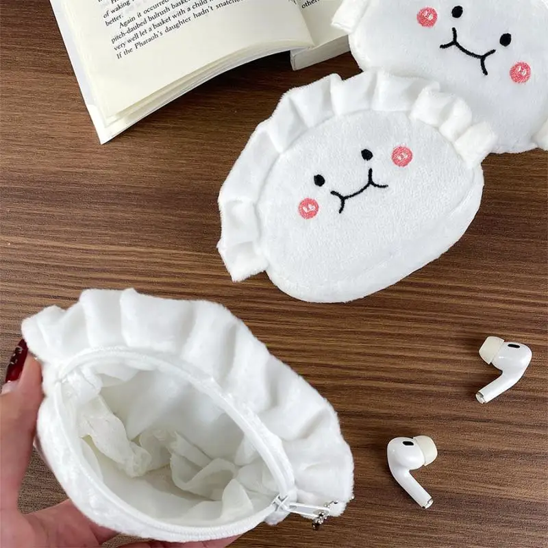 

Dumpling Coin Purse Plush Wallet Pendant Earphone Bag Lipstick Bag Portable Key Case