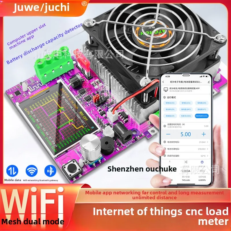 

WiFi Networking Intelligent Electronic Load Tester for Battery Capacity Internal Resistance Detection Battery Discharge Aging