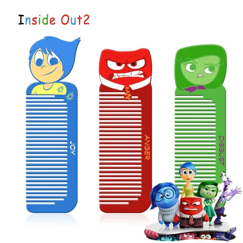 

Disney Inside Out 2 Children's Hair Comb Cartoon Figures Joy Fear Anger Disgust Sadness Styling Hair Comb Children Holiday Gifts