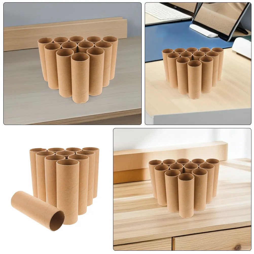 20 Buah Tabung Karton Gulungan Kertas Kraft 15Cm DIY untuk Kerajinan Silinder Kertas Kosong untuk Penyimpanan Gambar