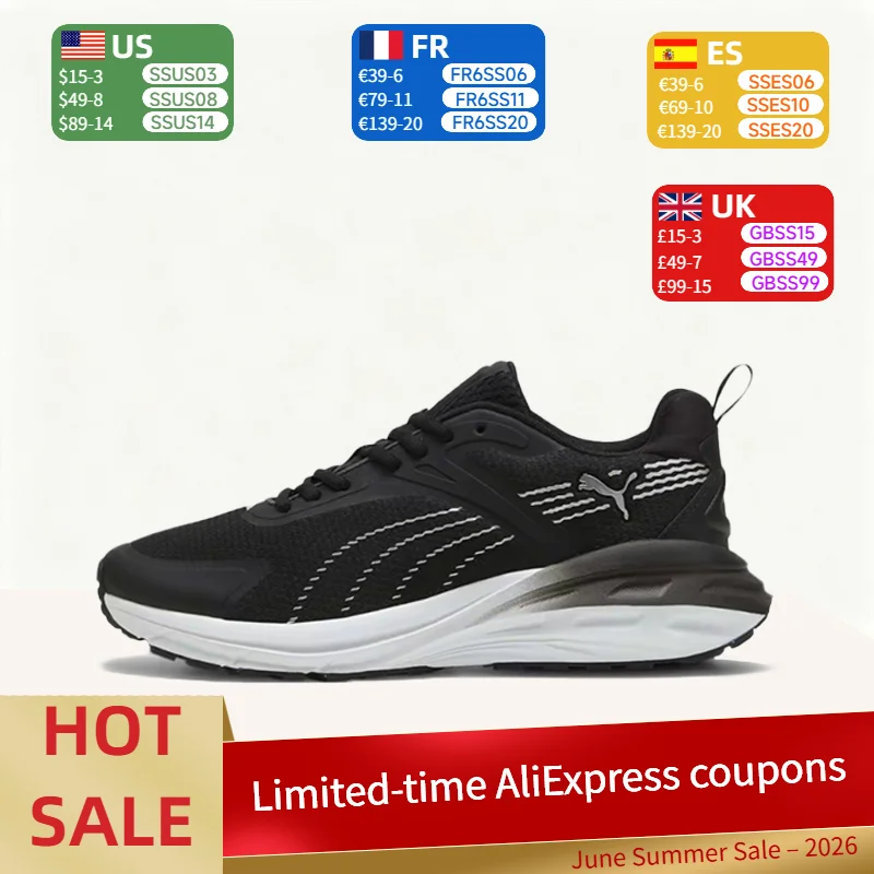 

Puma Hypnotic: Stylish, Versatile, Shock-Absorbing, Non-Slip, Durable Low-Top Running Shoes (Unisex) - Black 395235-02