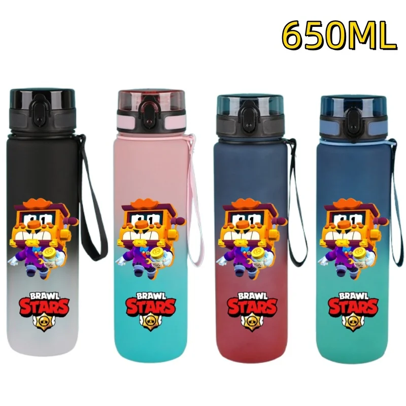 Wilderness Brawl Outdoor Sports 650ML Large Capacity Cartoon Portable Plastic Water Bottle Drinking Cup Student Birthday Gift