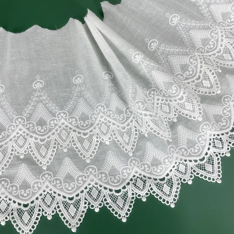 1 Meter Lace Trim 25cm Cotton Double-layer Milk Silk Thread Computer DIY Accessories Lolita Dress Embroidery Decorative