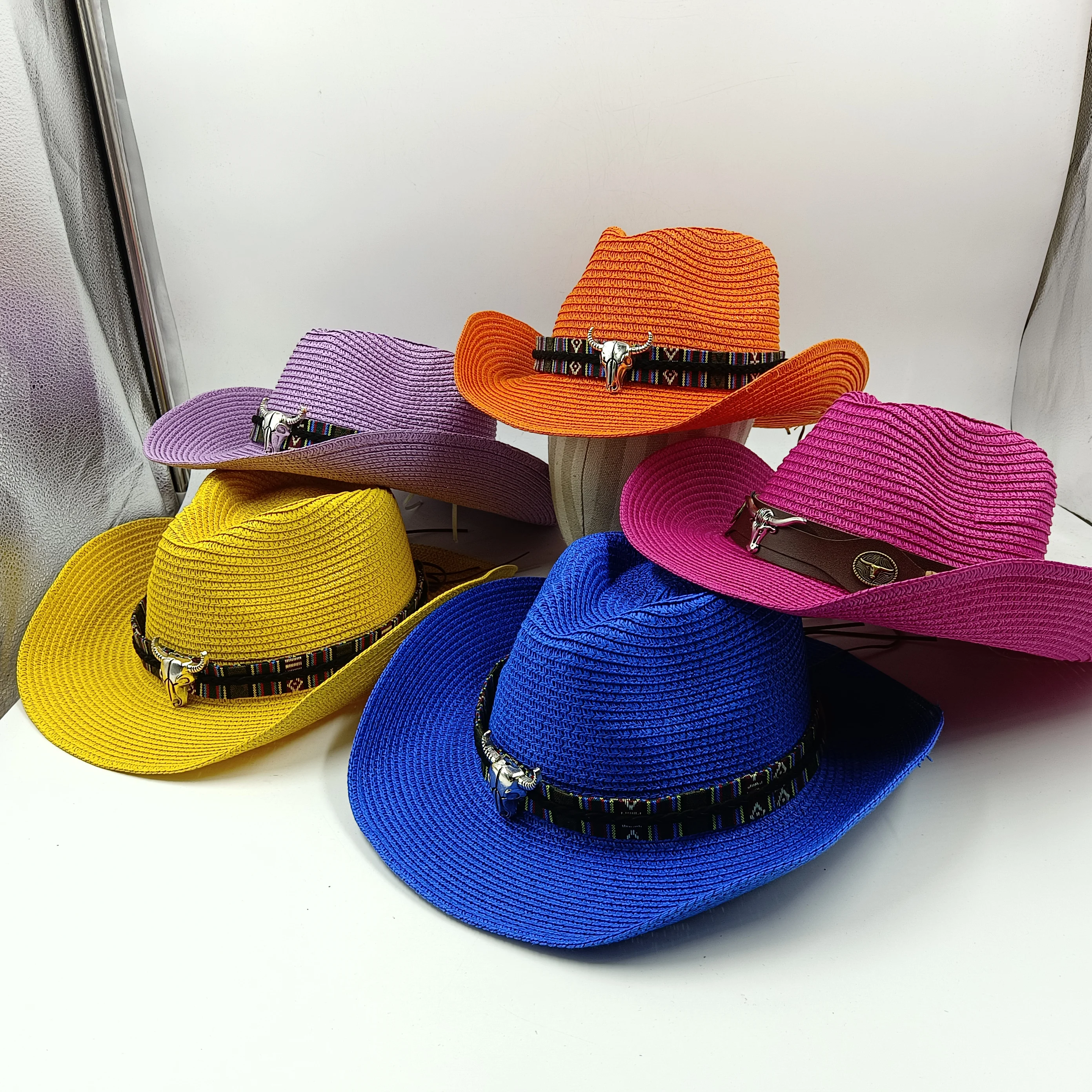 straw  cowboy hat hollow design man and women can wear outdoor beach vacation sun hat INS Hot Style cowboy hat