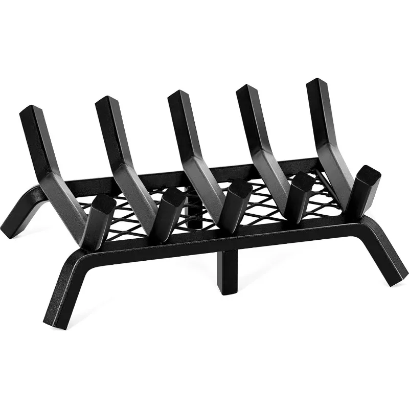

Fireplace Grates with Ember Retainer - 17 Inch Fireplace Log Grate, Firewood Wood Log Holder Rack