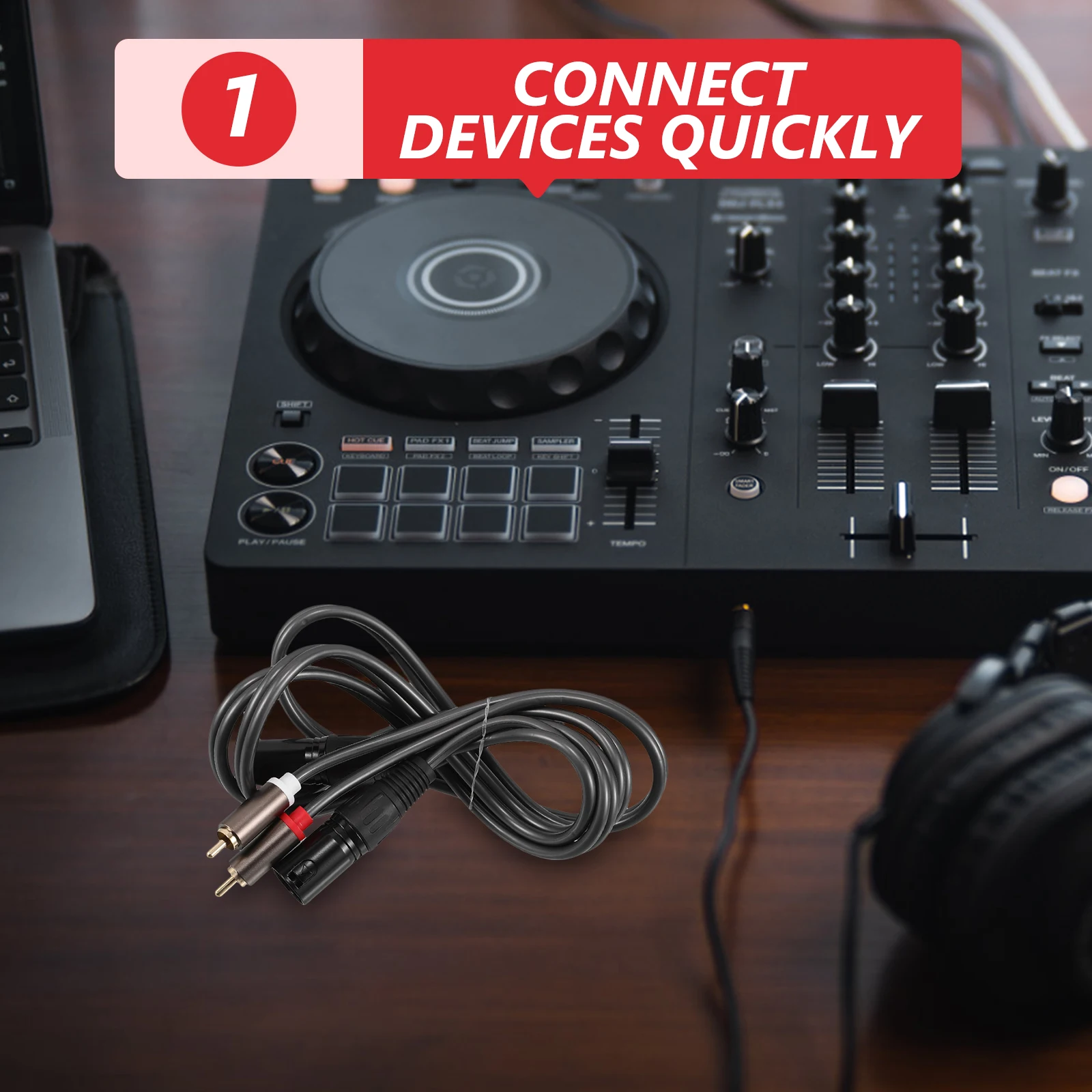 

Dual Rca To Dual Xlr Male Audio Cable For Mixer Amplifier Mic Balanced Sound Cord Durable Connectors Interference Resistance