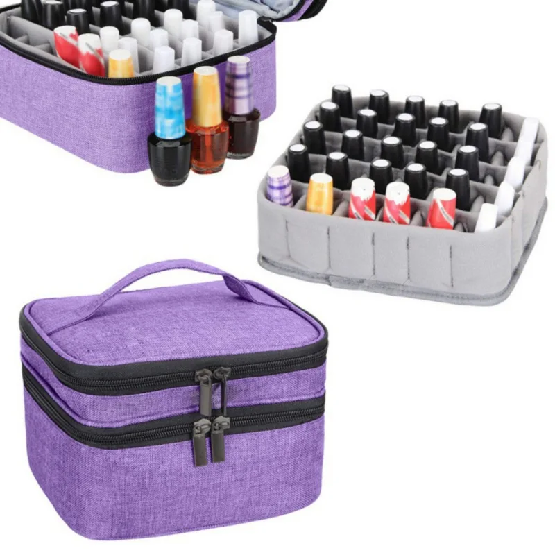 

30 Bottles Carrying Holder Box Double Layers Nail Polish Holder Case Make Up Essential Oil Storage Bag