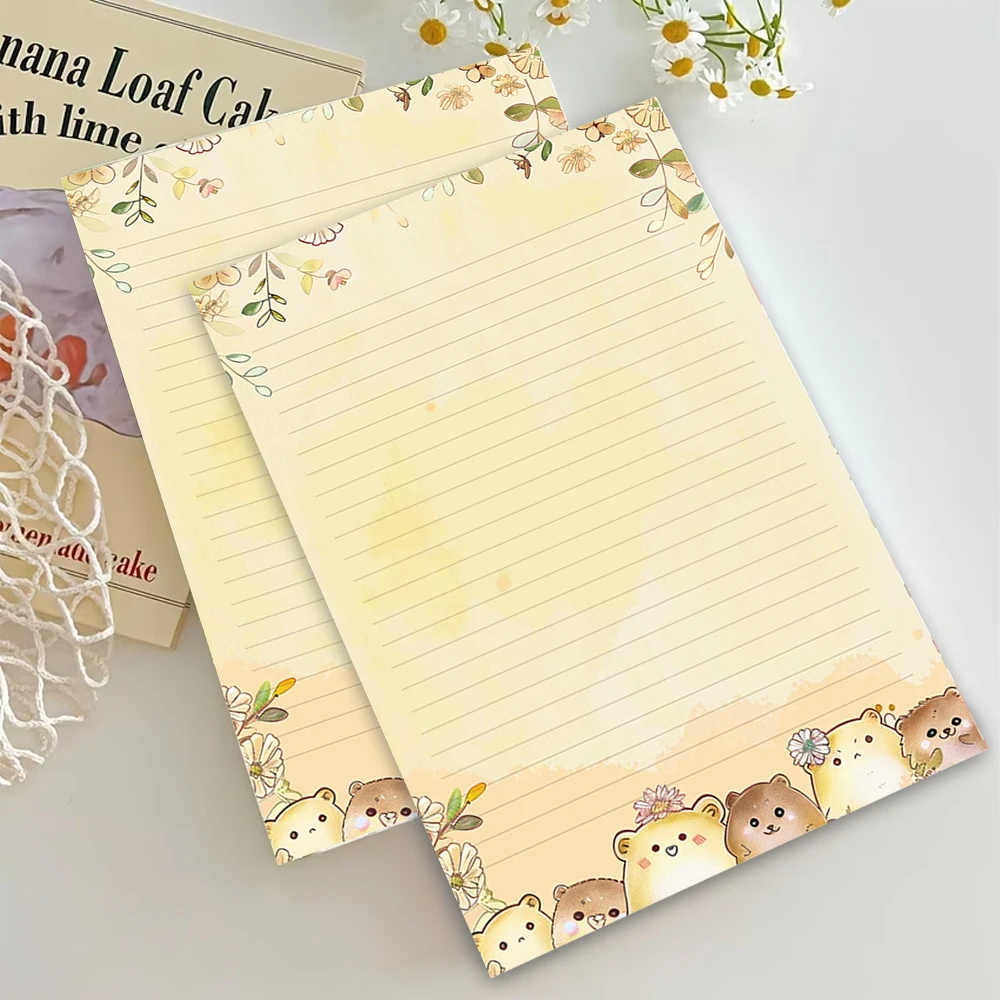 30 Blätter. B5 Spring Cute Bears, liniertes Schreibpapier, geeignet für Notizbücher, Memos und Notizen.