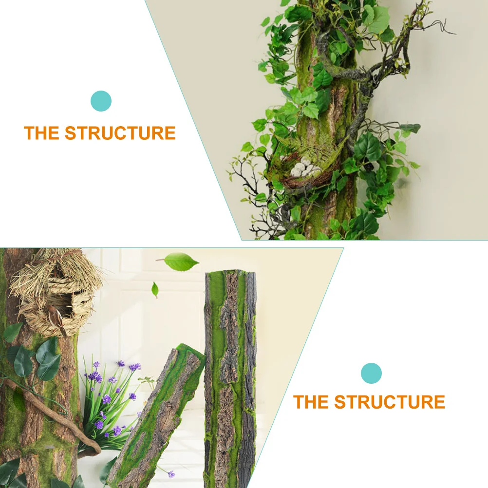 

1Set Decorative Bark Boards Safe Durable Material Fish Tank Background Emulation Bark Adornment Fish Tank Background