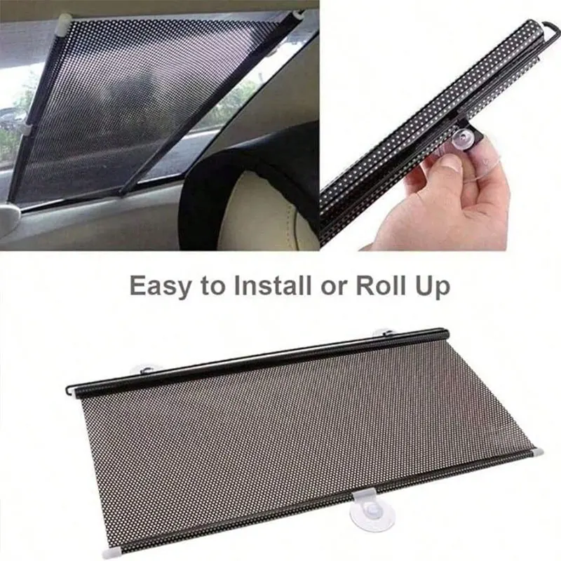 

Creative Suction Cup Curtain Design, No Drilling Sunshade Roller Blind, Suitable For Use In Cars, Homes, And Bathrooms, Easily Adjustable, And Resistant To Sunlight Interference!