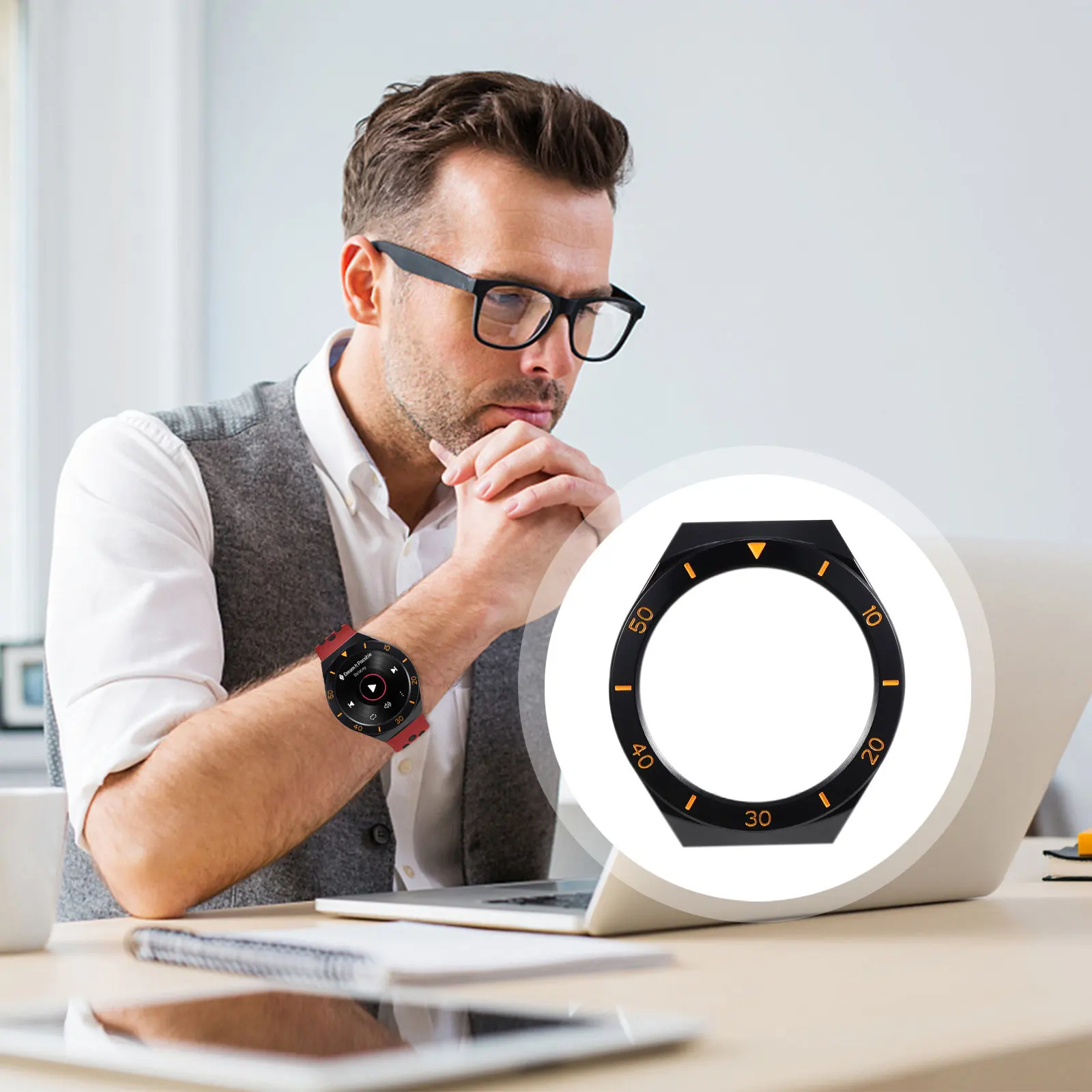 

1Pcs Professional Smartwatch Protective Shell Made of High Grade Pc Material Easy Install Disassemble Elegant