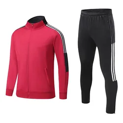 Men's Classic Sports Tracksuit for Winter Outside Training Jacket and Pants One Set Uniform Adult Velvet Brush Inside Sportswear