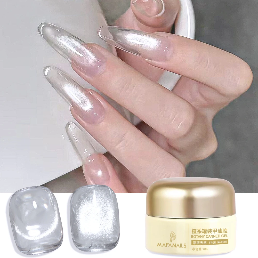 

8ml White Elf Cat Eye Gel Nail Polish Magnetic Gel Reflective Glitter Semi Permanent Polish Nail Art Varnish Manicure Decoration