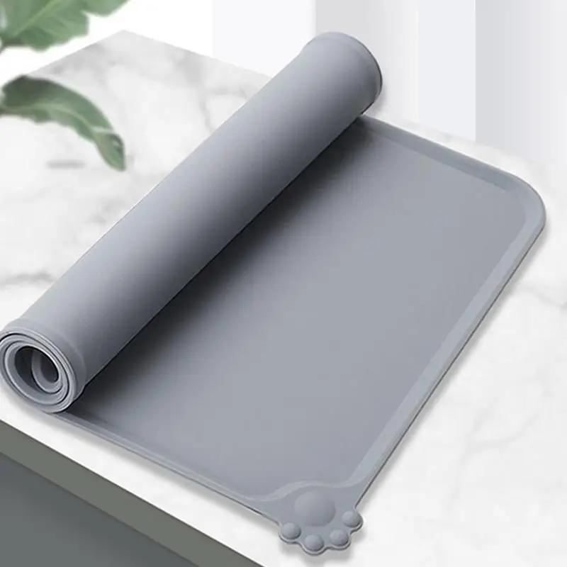 

Pet Supplies Silicone Dog Bowl Mat with High Lips Non-Stick Waterproof Food Feeding Pad Puppy Feeder Tray Water Cushion Placemat