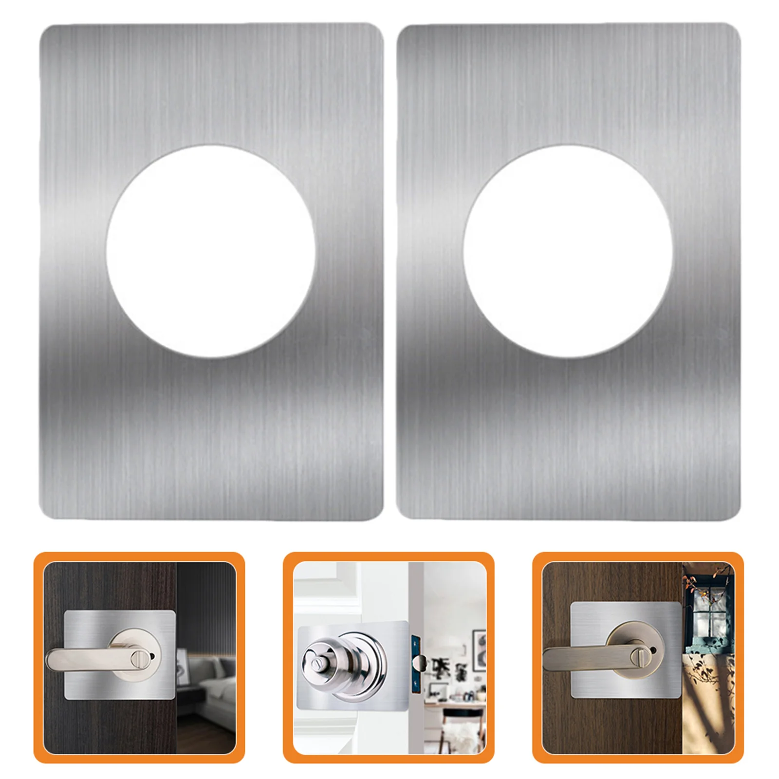 

2pcs Reinforcement Plate Stainless Steel Strike Plate Deadbolt Cover Hole Filler Front Repair Kit Garage Door Reinforcement