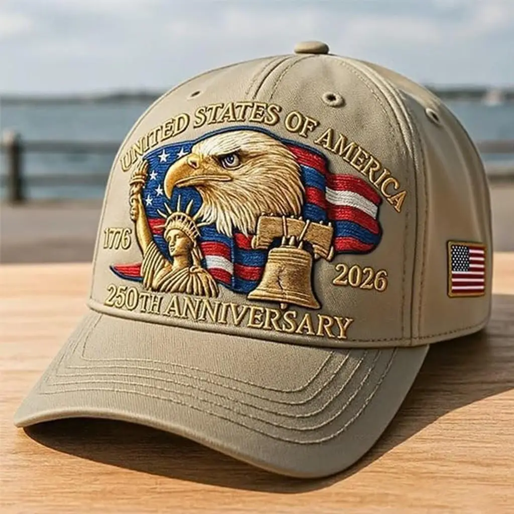Eagle – Cappello del 250° anniversario degli Stati Uniti, berretto da baseball regolabile con ricamo dell'aquila calva, berretto patriottico retrò per uomo donna