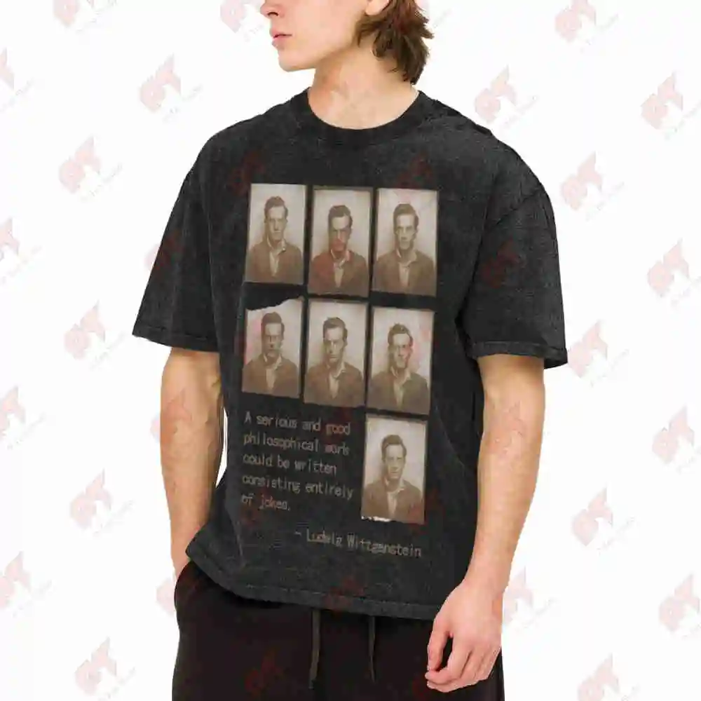 Ludwig Wittgenstein Quote Vintage Washed Tee Pure Cotton T-Shirt