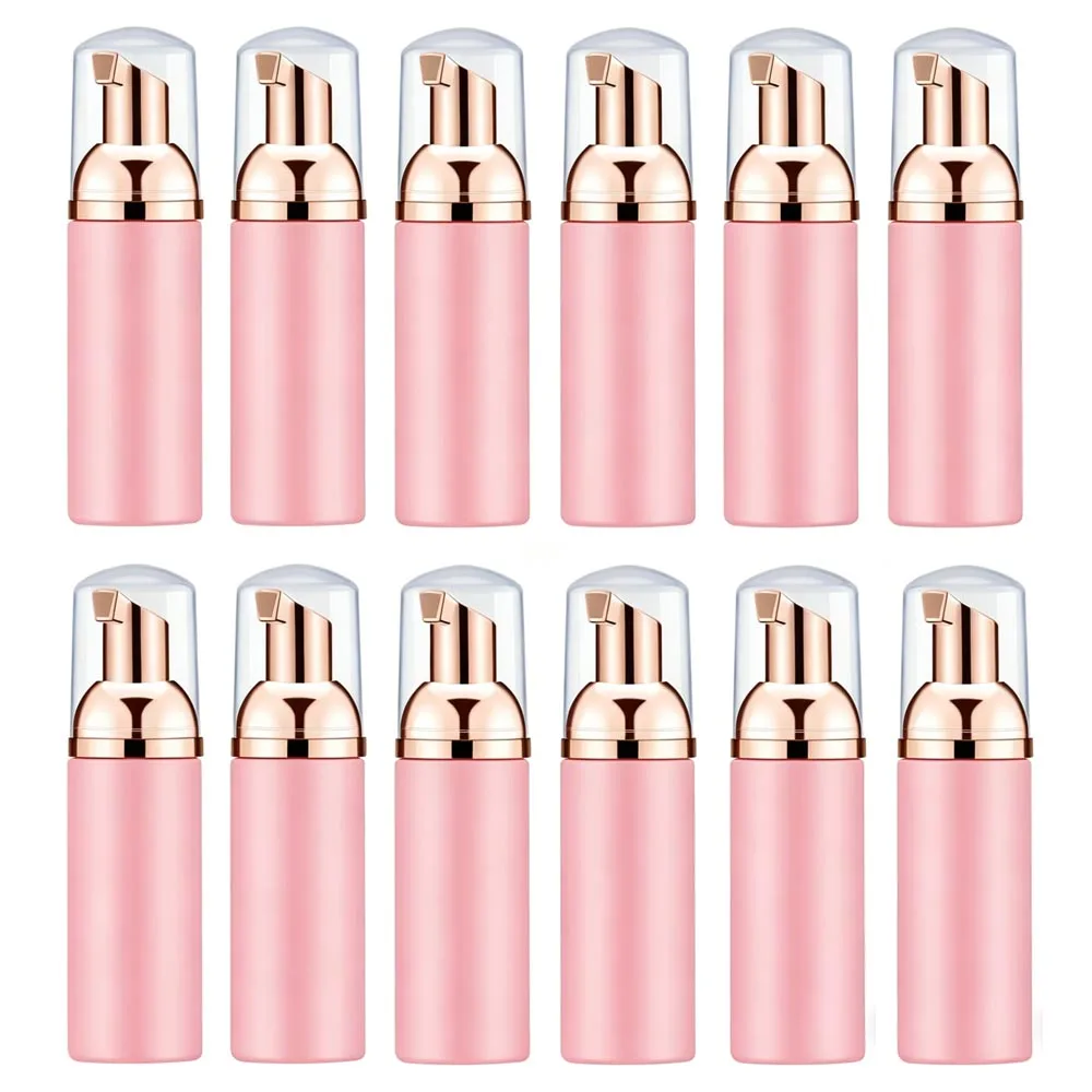 

12 pcs pink Empty Foam Pump Bottle Travel Foaming Soap Dispenser for Hand Soap, Lash Shampoo Cleanser