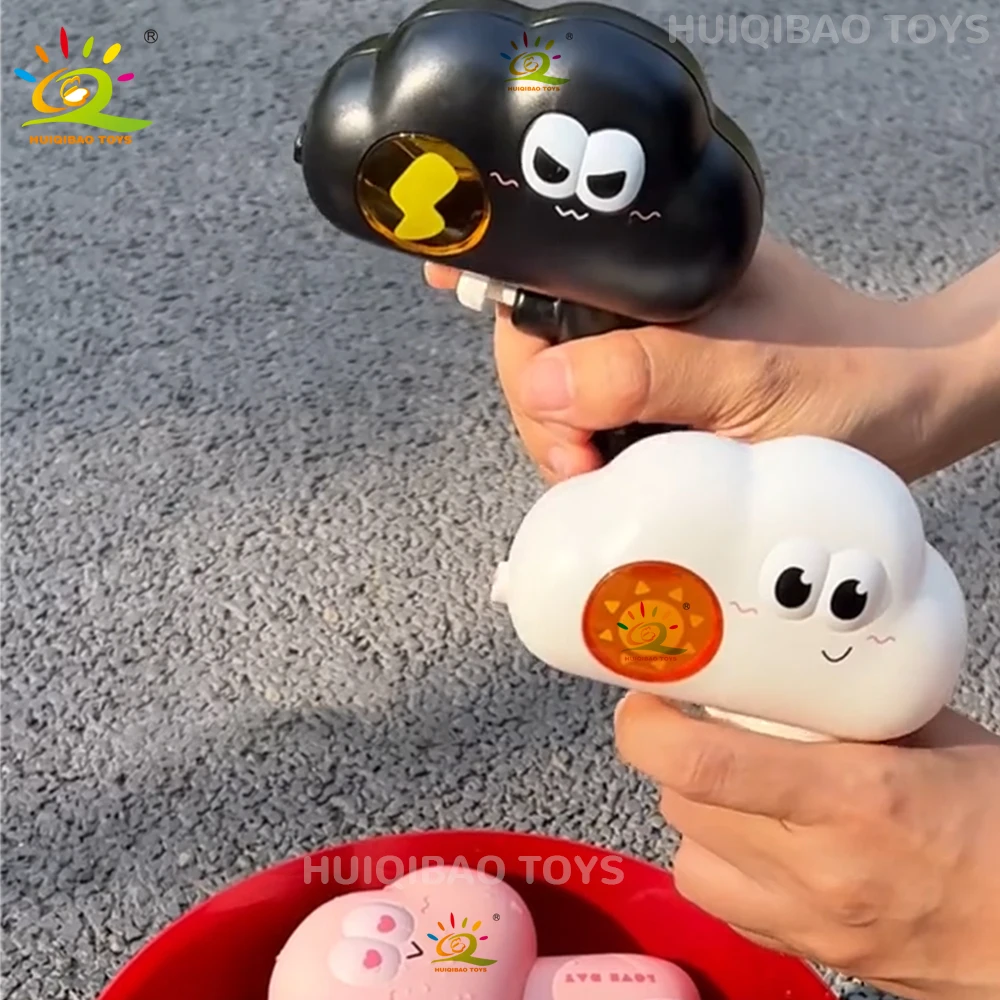 HUIQIBAO 2025 lindo dibujos animados Manual nube clima pistola de agua pistola de tiro juguete verano juego al aire libre deportes acuáticos juguetes de playa adultos