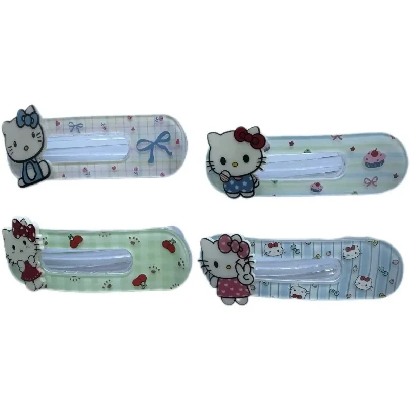 2 pezzi Hello Kitty Anime Kawaii Sanrio Ins moda fermaglio per capelli femminile simpatico cartone animato Ins rotto copricapo decorazione regali per ragazze