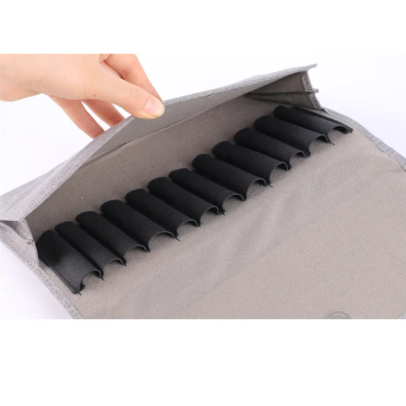 High Quality Pencil Bag PU Leather Fountain Pen Case High-Capacity 12 Pens Holder Pouch Sleeve Best Seller