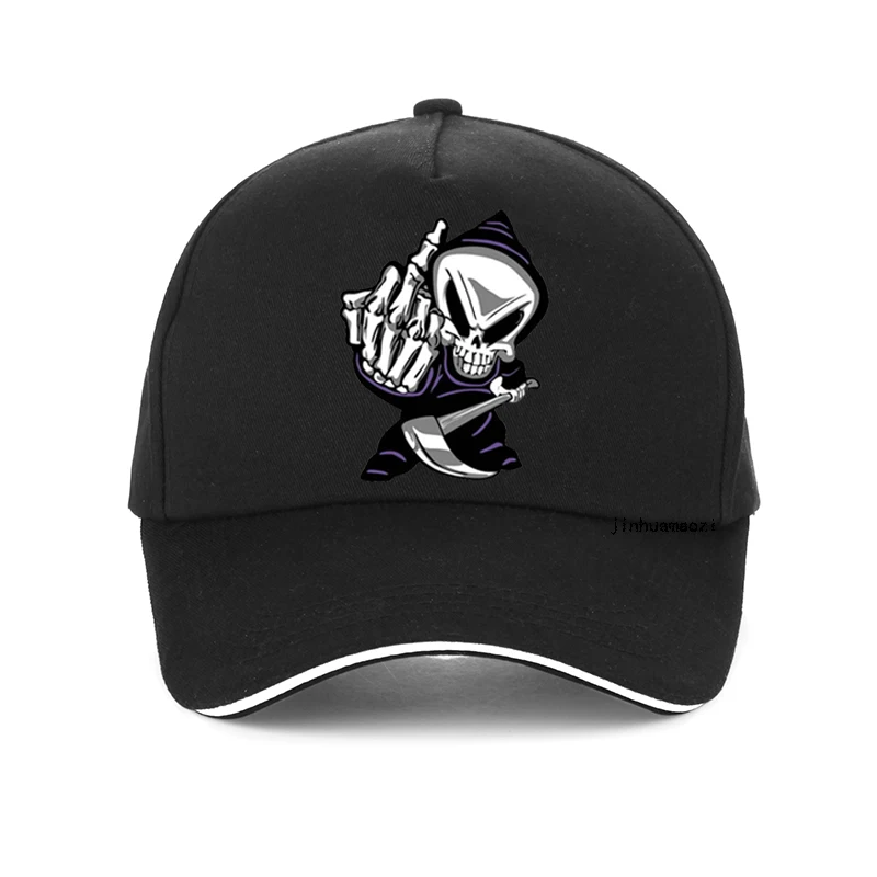 

Summer Skull Middle Finger harajuku Print Baseball Cap ladies Summer visor hat Casual Streetwear Reaper middle finger Dad hats