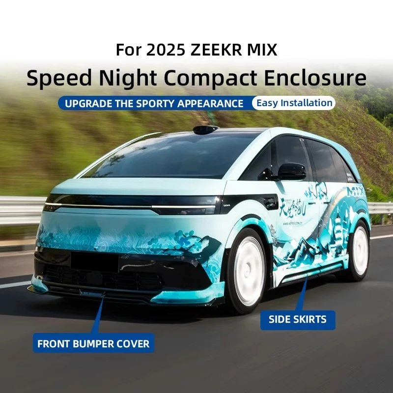 For ZEEKR MIX Front Lip Side Skirts Rear Diffuser Exterior Trim PP Plastic Sports Style Body Kit Accessories