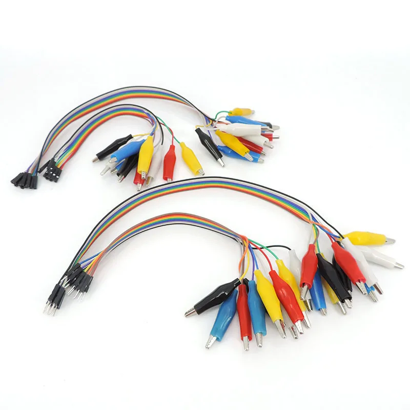 20cm 30cm 10pin Male Female Double-end Alligator Crocodile Clips to Jump Jumper Wire Test Lead Connector Cable DIY O1