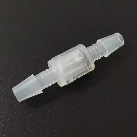 1/4 3/16 1/8 호스 가시 PP 체크 밸브 플라스틱 비복귀 PVDF 단방향 밸브 스프링 볼 밸브 낮은 개방 압력 릴리프