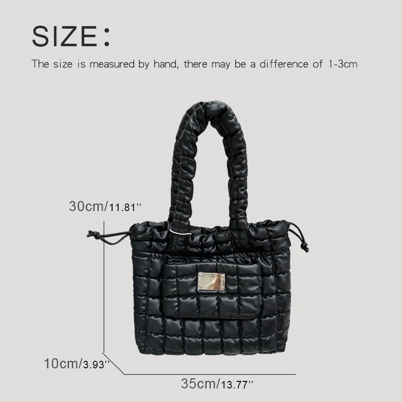 Korean Casual Tote Bags For Women Luxury Designer Handbag And Purses 2024 New In PU Embroidered Rhombus Square Underarm Shoulder