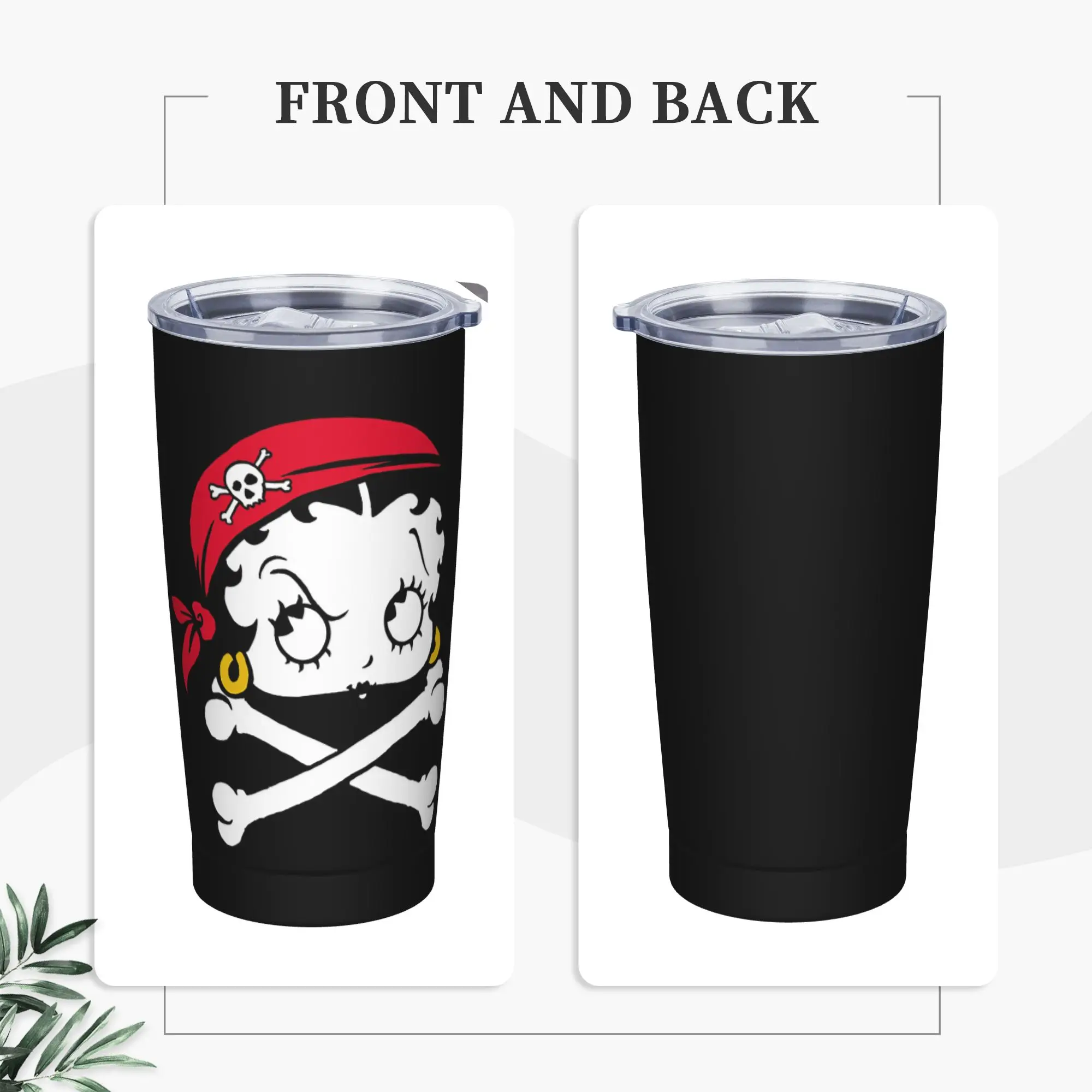 Stainless Steel Tumbler Boop Pirate Thermal Mug Bettys Cartoon Portable Cold and Hot Car Mugs Travel Water Bottle