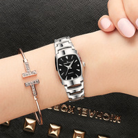 Top Luxury Brand Square Women's Watches Madam Clock Quartz Calendar Dress Women Watch Ladies Wrist Watch Black Wedding Gift