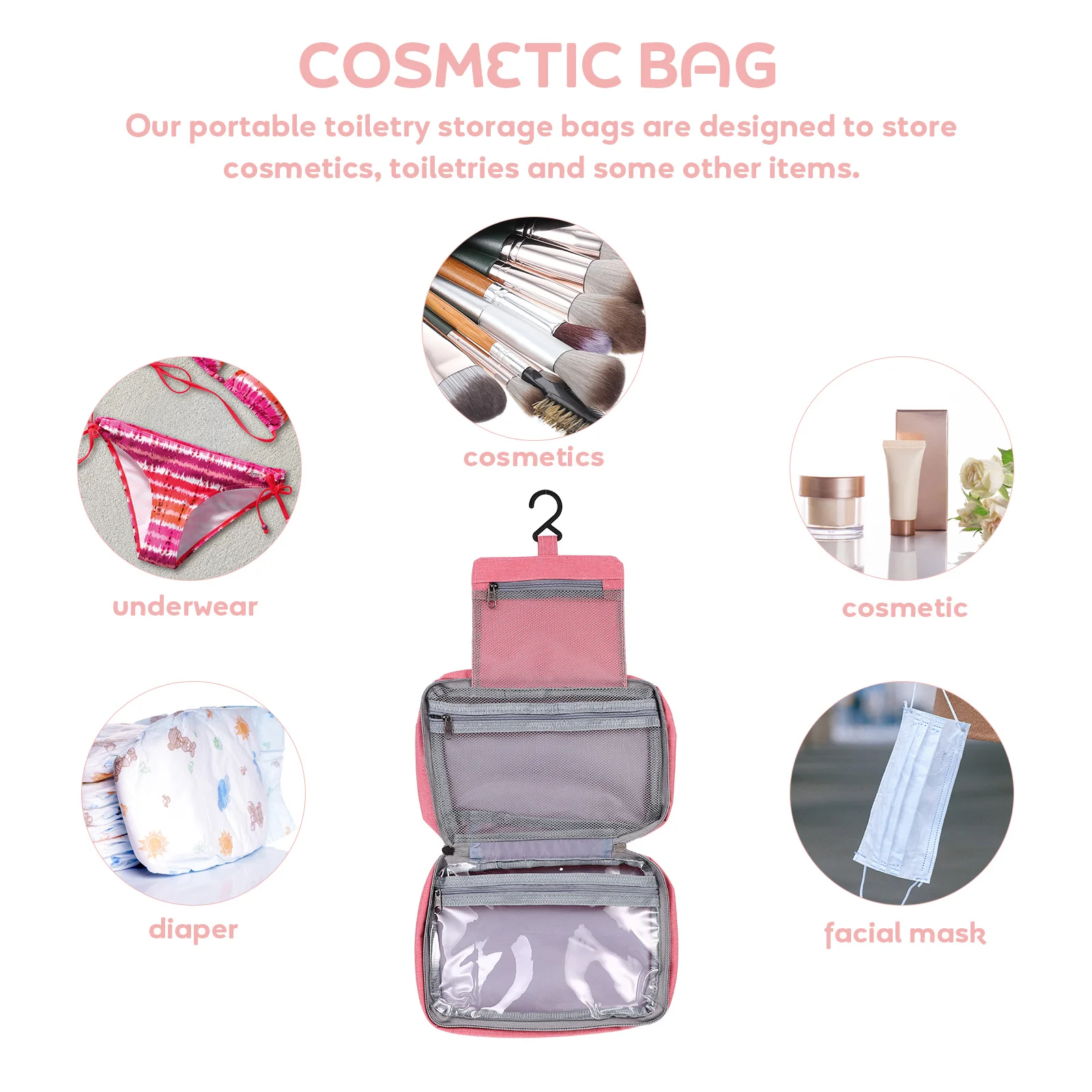 

Waterproof Toiletries Bag Men Women Business Trip Large Capacity Hanging Travel Organizer Pouch Travel Toiletry Bag