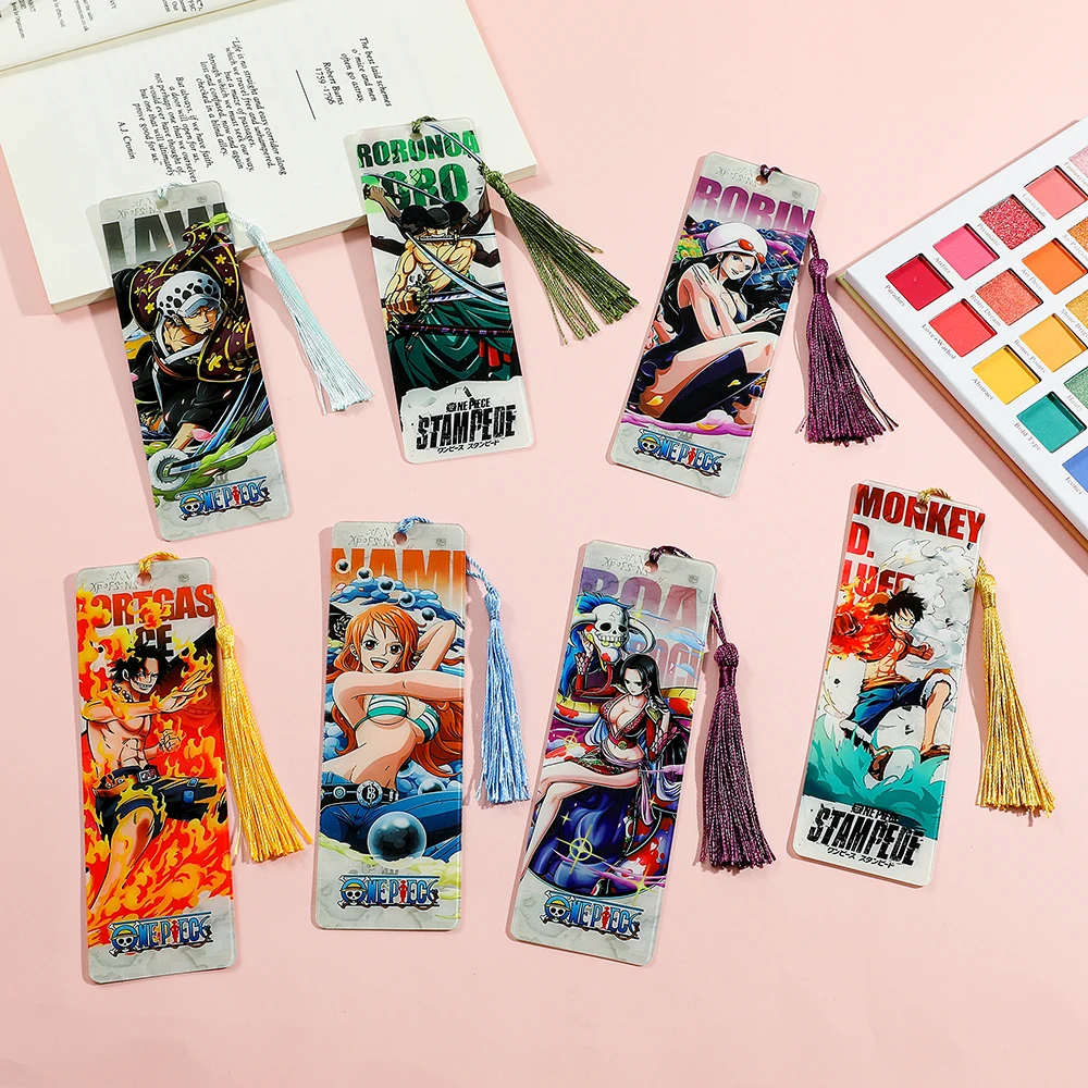 Luffy Zoro Nami Acrylic Bookmark for Anime Fans, Reading at Home Library Office Travel, Christmas Birthday Gift
