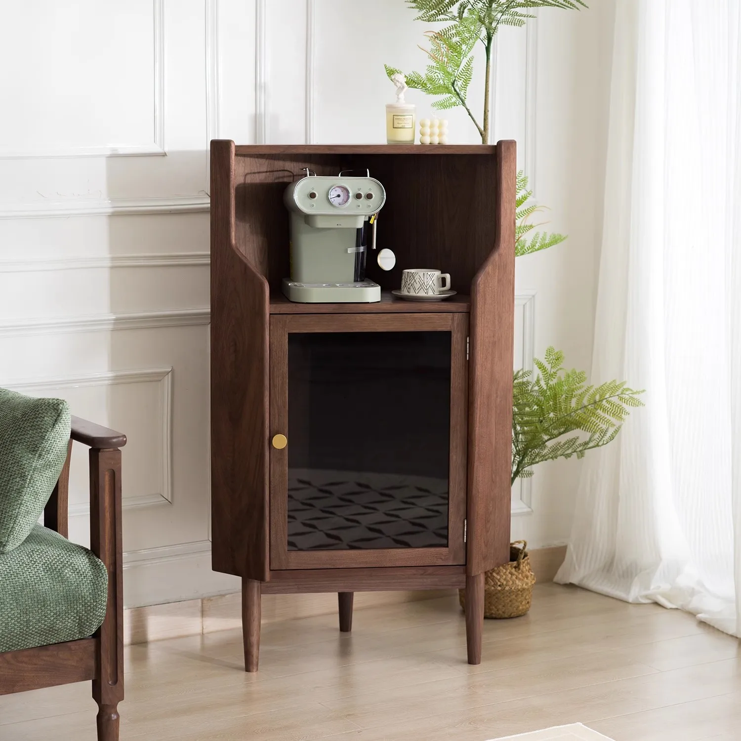 cabinet solid wood corner cabinet corner cabinet sofa side cabinet Nordic simple furniture living room