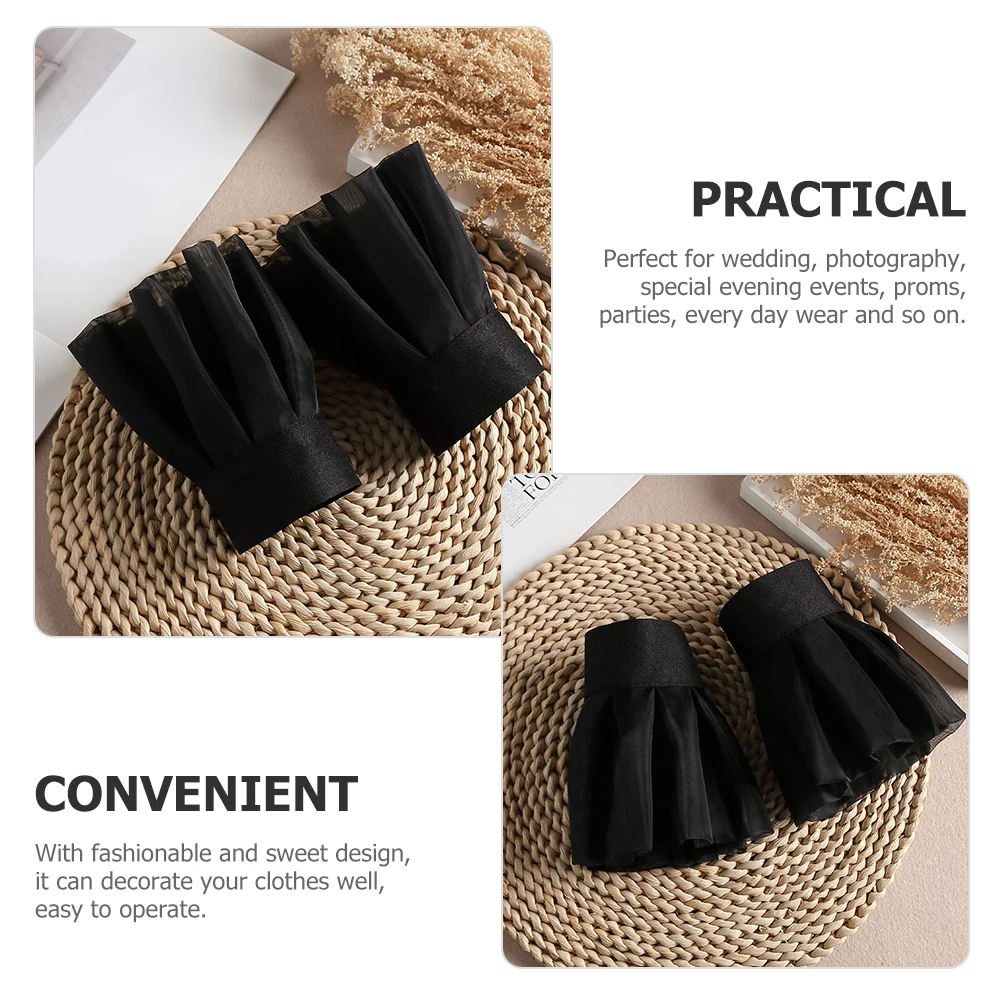 

Vampire Dress Sleeve Cuffs Women Wrist For Lady Gloves Fake Shirt Black Arm Sleeves Women's
